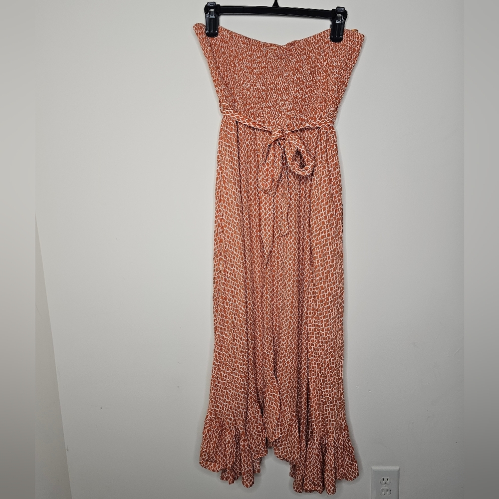 A Beautiful Soul Strapless Maxi Dress Burnt Orange Size 22/24 New with Tags
